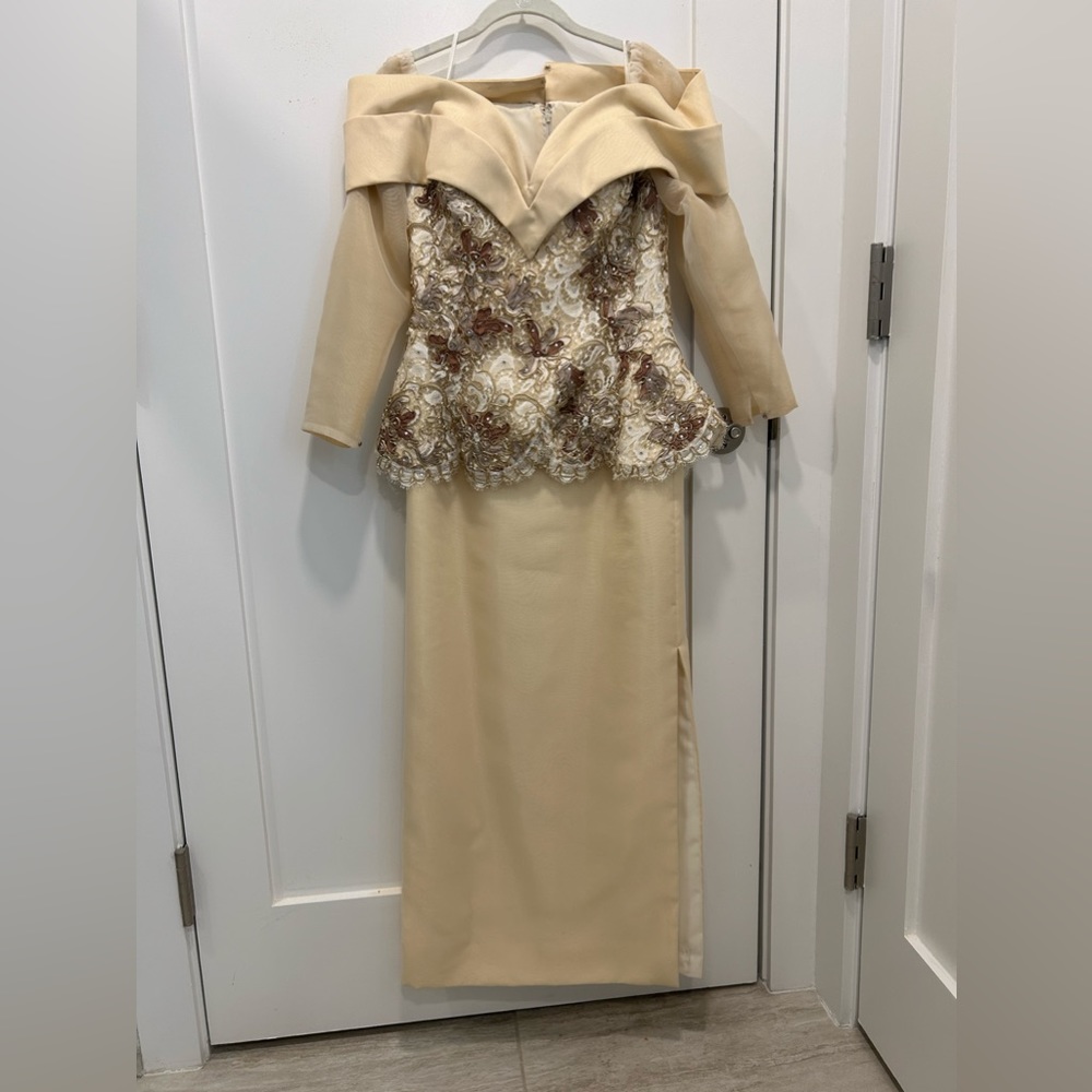 Custom Rose Taft Gown